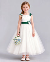 Dark Green Ball Gown Flower Girl Dress Front
