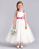 Hot Pink Ball Gown Flower Girl Dress Front