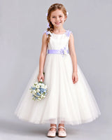 Lavender Ball Gown Flower Girl Dress Front