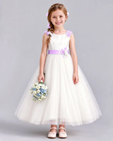 Lilac Ball Gown Flower Girl Dress Front