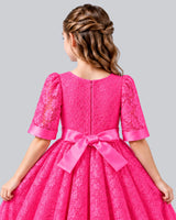 Hot Pink Ball Gown Girls Formal Dress Back_Detail [Shared]