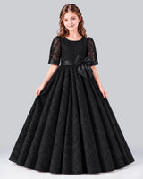 Black Ball Gown Girls Formal Dress Front