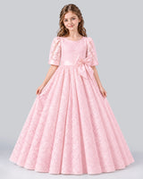 Pink Ball Gown Girls Formal Dress Front
