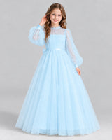 Baby Blue Ball Gown Girls Formal Dress Front