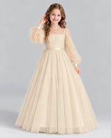 Champagne Ball Gown Girls Formal Dress Front