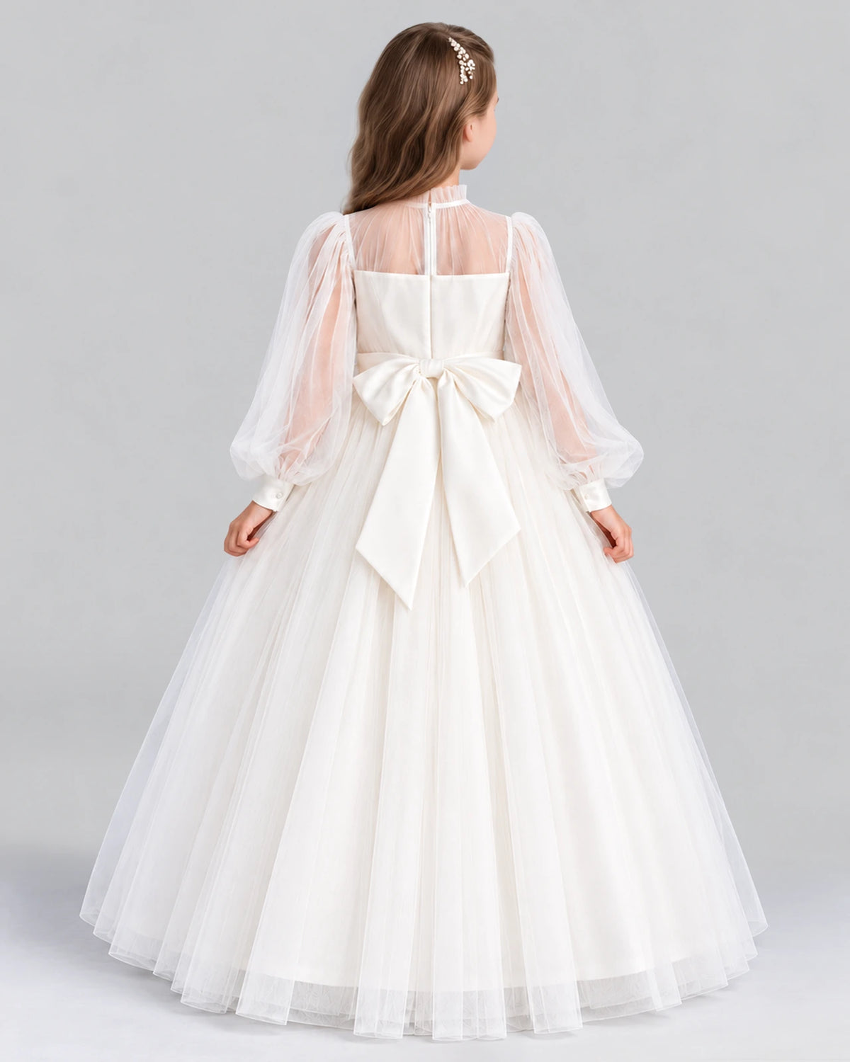 Ivory Ball Gown Girls Formal Dress Back [Shared]