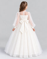 Ivory Ball Gown Girls Formal Dress Back [Shared]
