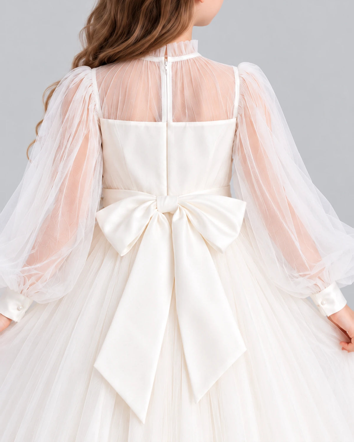 Ivory Ball Gown Girls Formal Dress Back_Detail [Shared]