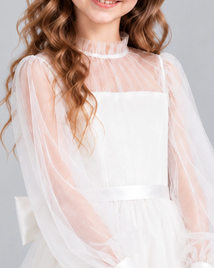 Ivory Ball Gown Girls Formal Dress Detail [Shared]
