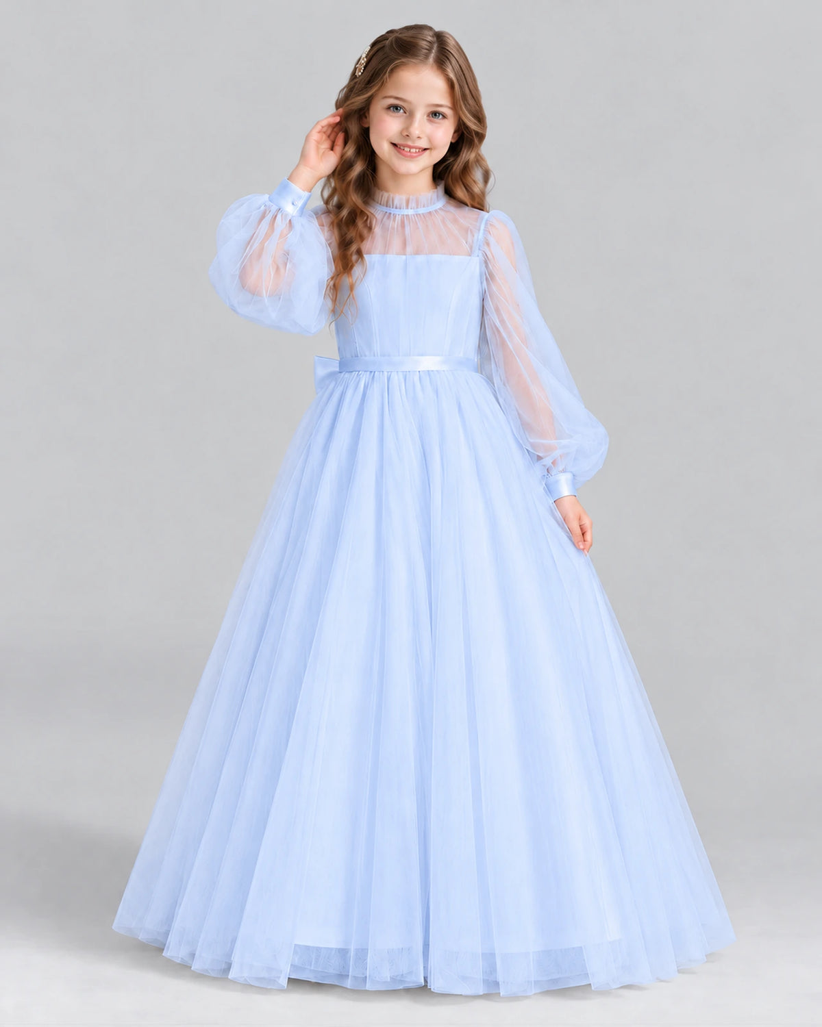 Lavender Ball Gown Girls Formal Dress Front