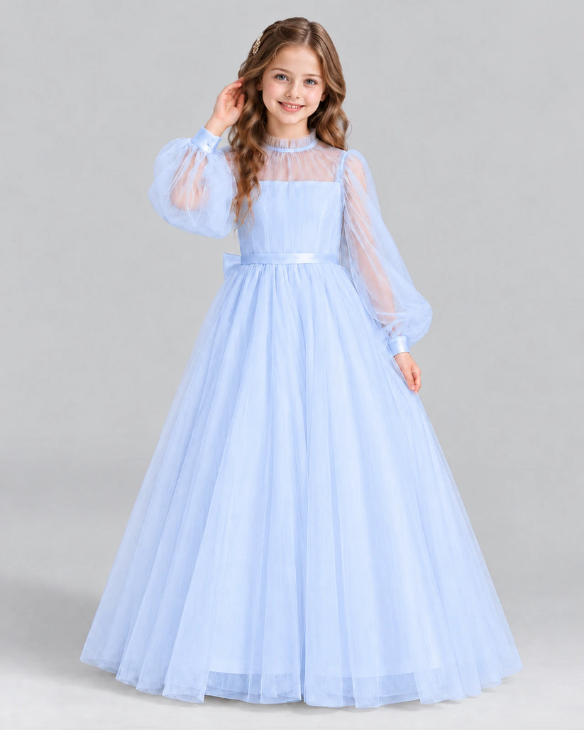 Lavender Ball Gown Girls Formal Dress Front