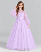Lilac Ball Gown Girls Formal Dress Front