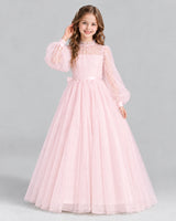 Pink Ball Gown Girls Formal Dress Front
