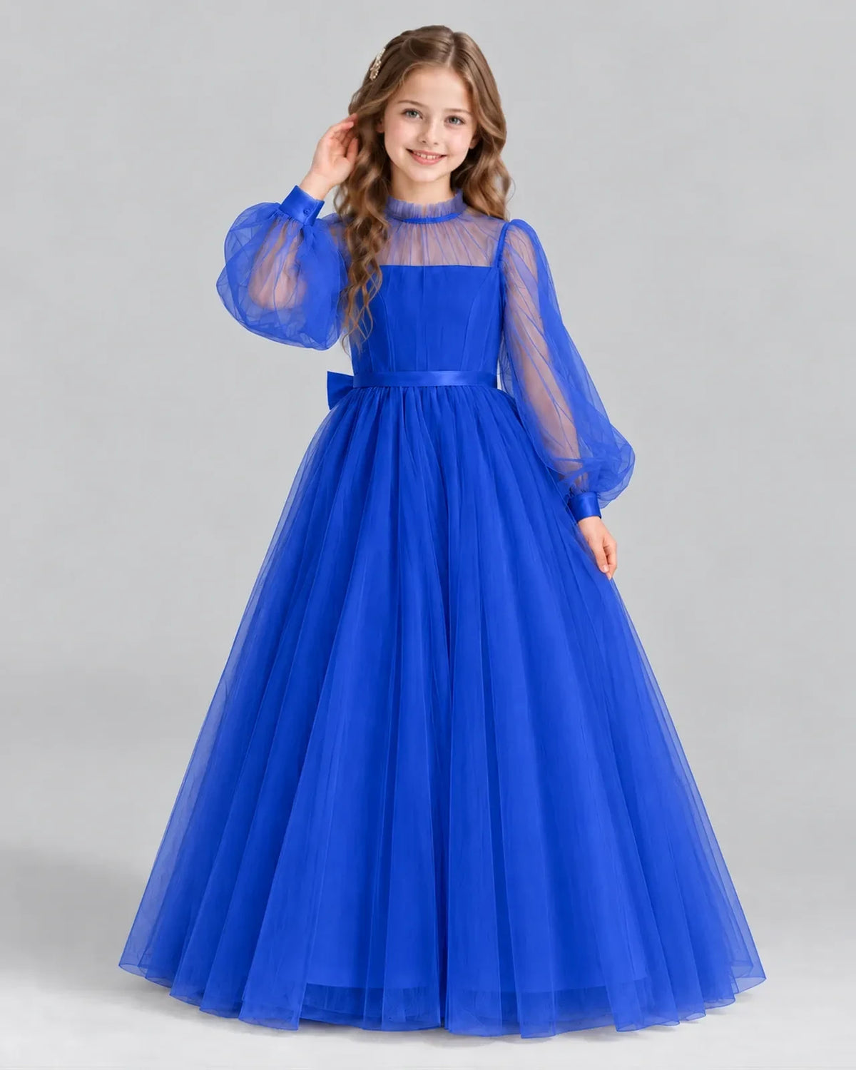 Royal Blue Ball Gown Girls Formal Dress Front