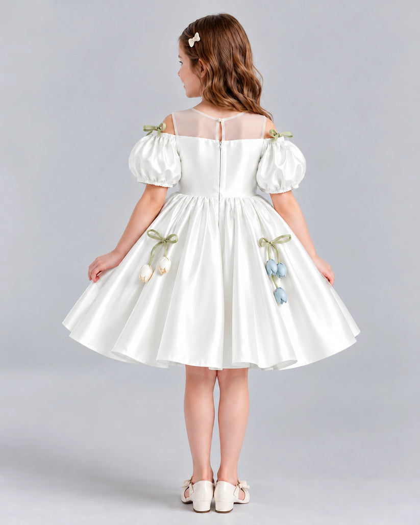 Ivory A-line Flower Girl Dress Back [Shared]