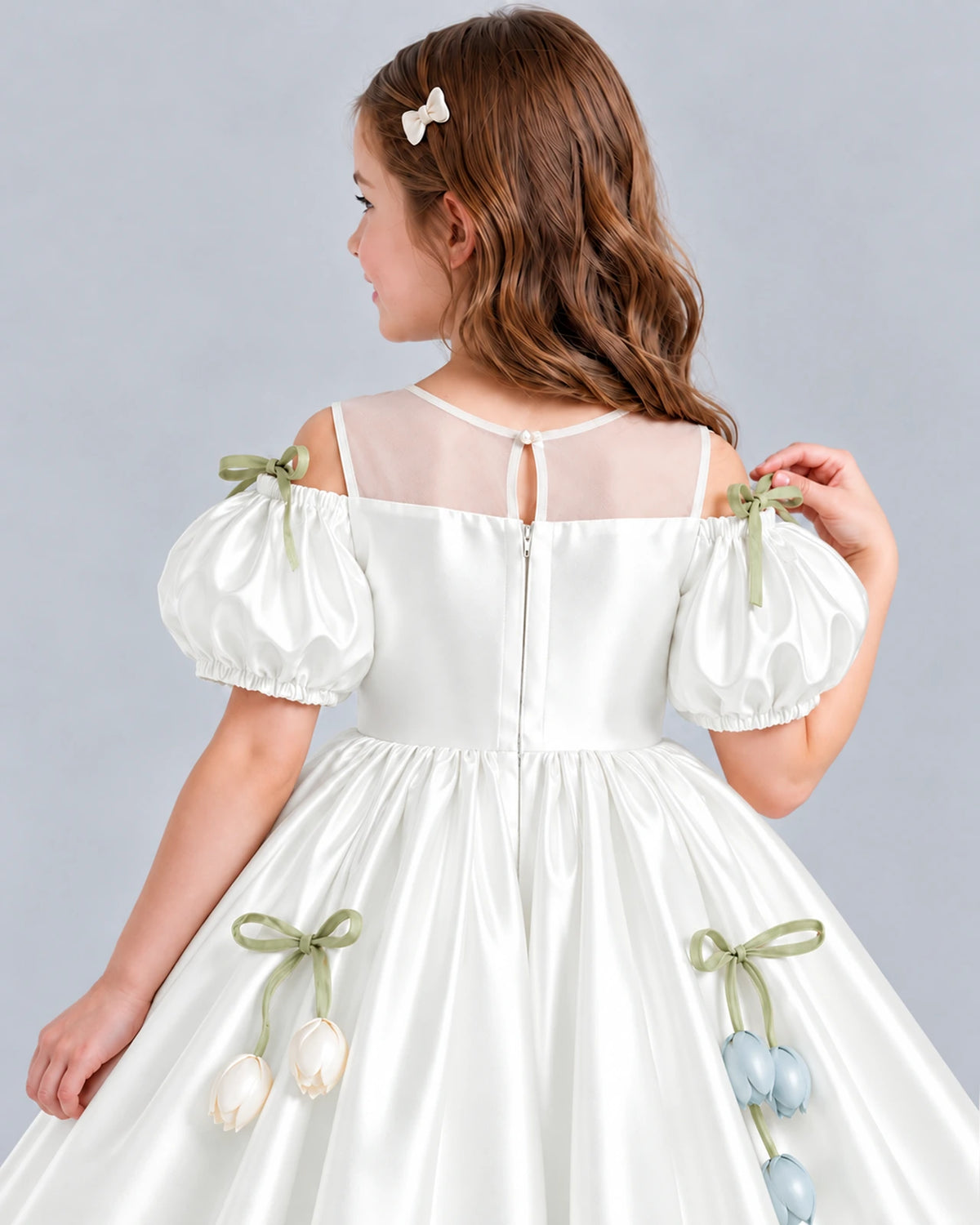 Ivory A-line Flower Girl Dress Back_Detail [Shared]
