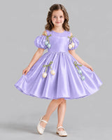 Lavender A-line Flower Girl Dress Front