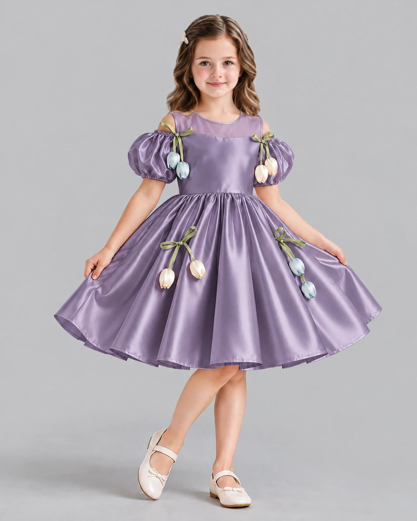 Wisteria A-line Flower Girl Dress Front