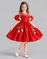 Red A-line Flower Girl Dress Front