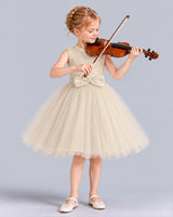 Champagne Ball Gown Girls Formal Dress Front