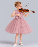 Dusty Rose Ball Gown Girls Formal Dress Front