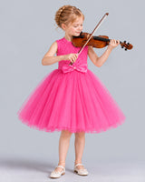 Hot Pink Ball Gown Girls Formal Dress Front