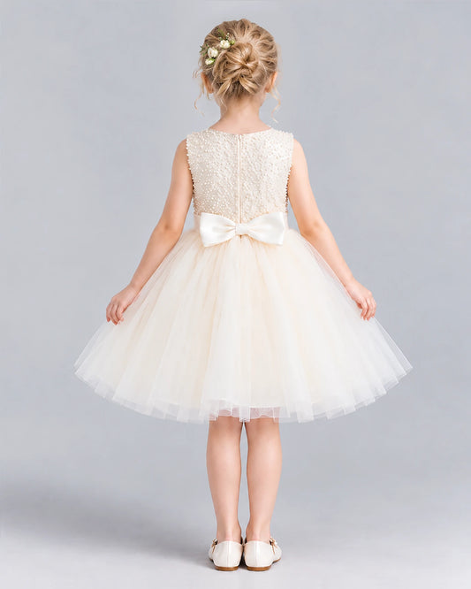 Ivory Ball Gown Girls Formal Dress Back [Shared]