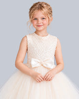 Ivory Ball Gown Girls Formal Dress Detail [Shared]