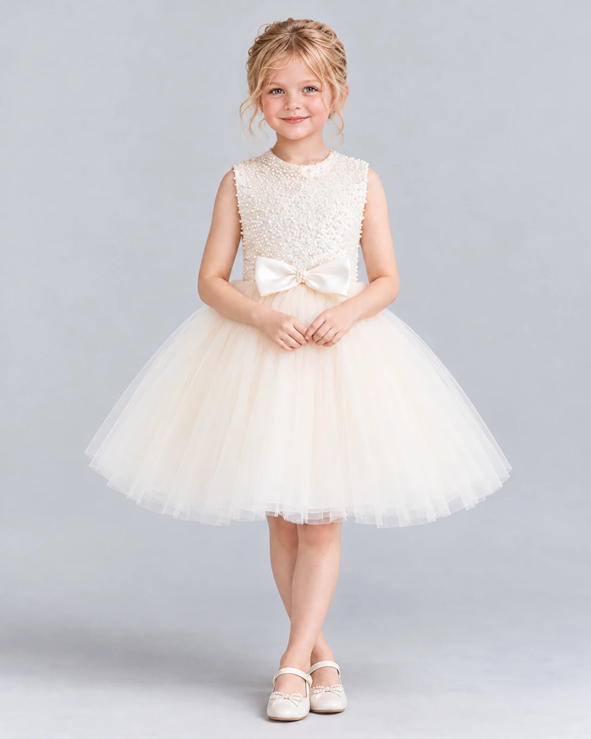 Ivory Ball Gown Girls Formal Dress Pose [Shared]