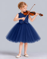 Navy Blue Ball Gown Girls Formal Dress Front