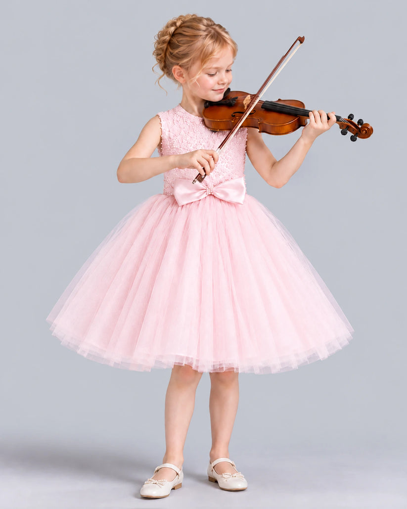 Pink Ball Gown Girls Formal Dress Front