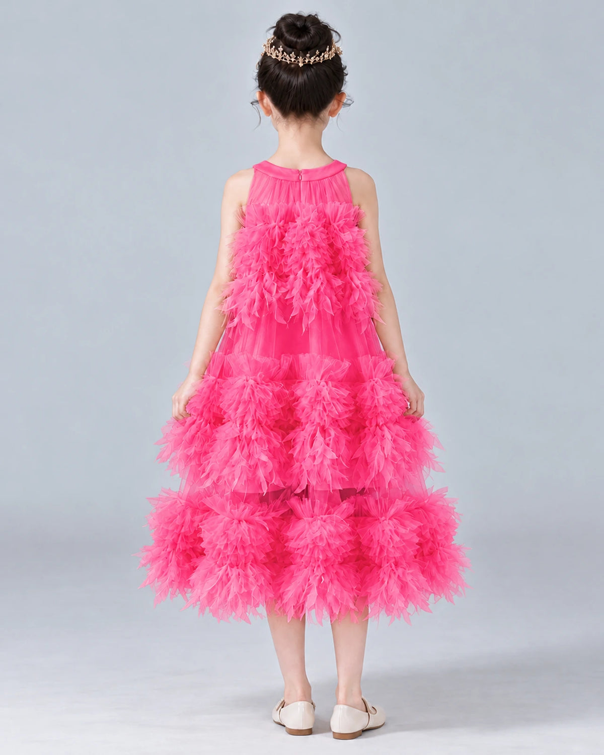 Hot Pink A-line Girls Formal Dress Back [Shared]