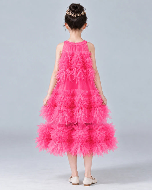 Hot Pink A-line Girls Formal Dress Back [Shared]