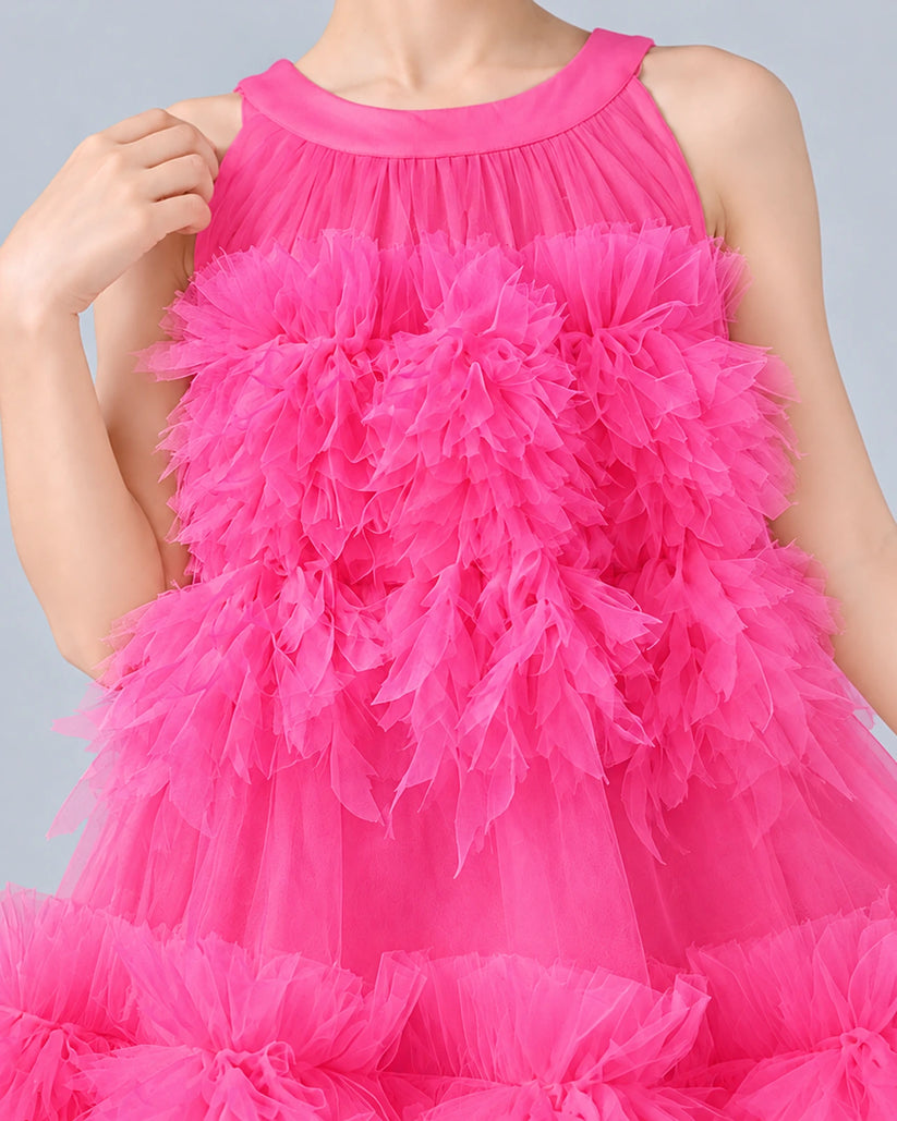 Hot Pink A-line Girls Formal Dress Detail [Shared]