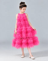 Hot Pink A-line Girls Formal Dress Pose [Shared]
