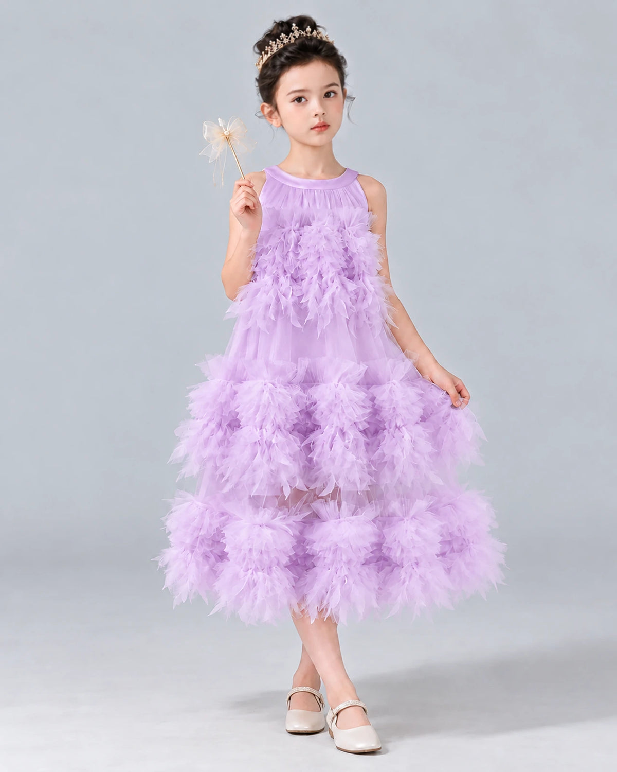 Lilac A-line Girls Formal Dress Front
