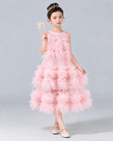 Pink A-line Girls Formal Dress Front