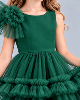 Dark Green Ball Gown Girls Formal Dress Detail [Shared]