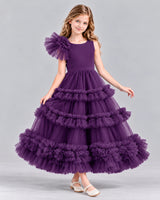Grape Ball Gown Girls Formal Dress Front