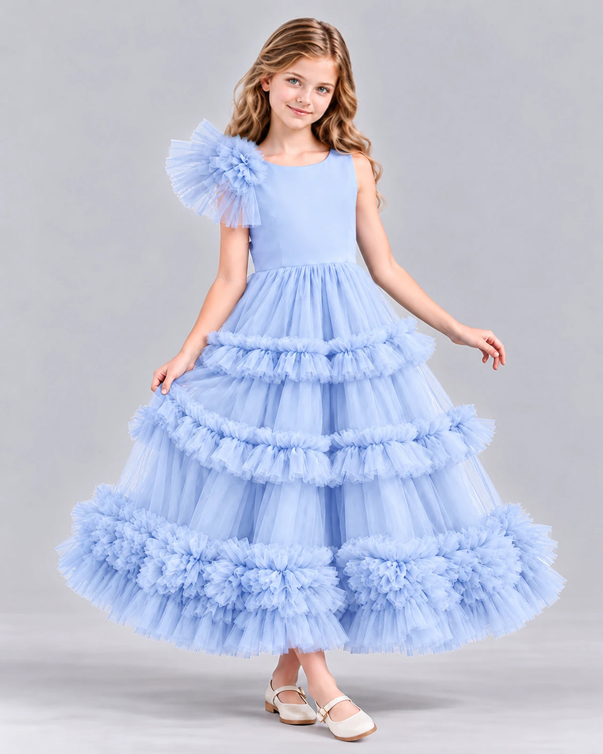 Lavender Ball Gown Girls Formal Dress Front