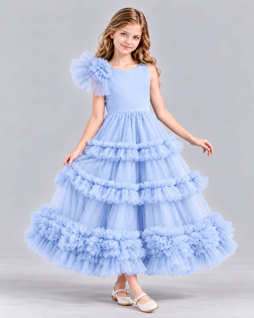 Lavender Ball Gown Girls Formal Dress Front