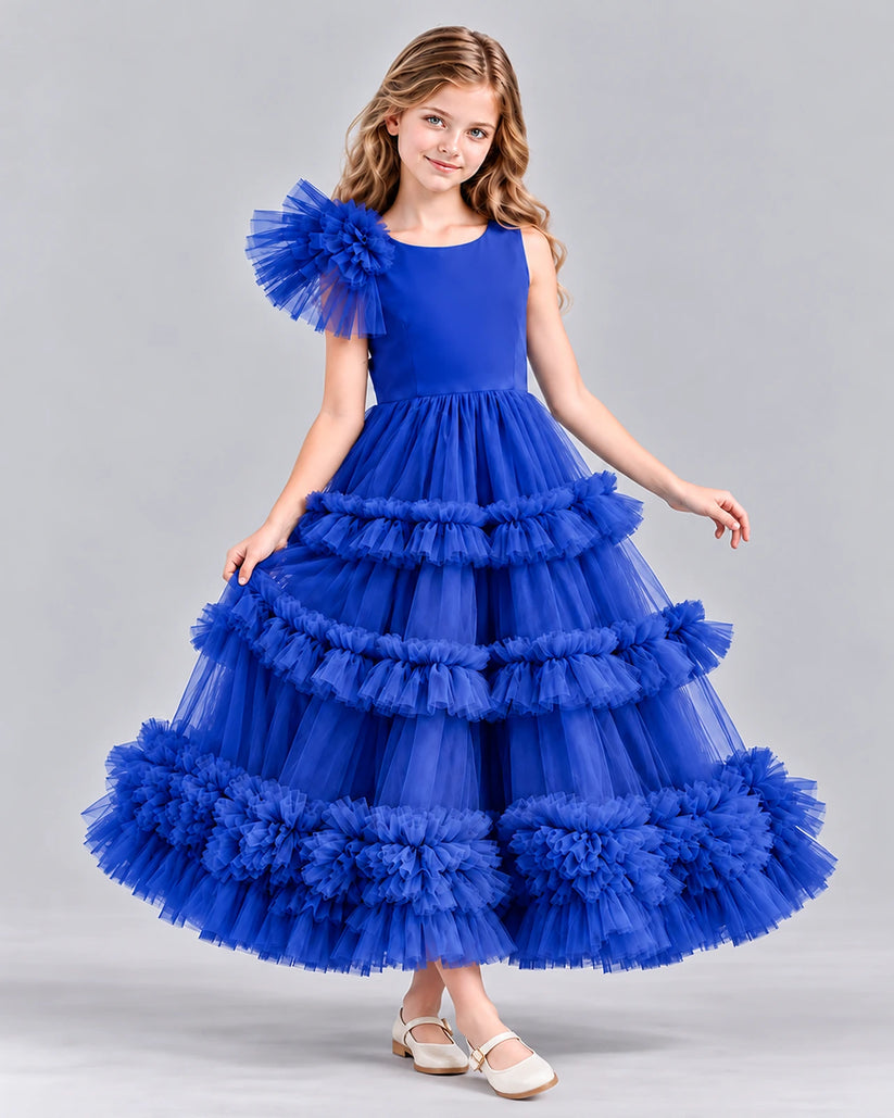 Royal Blue Ball Gown Girls Formal Dress Front