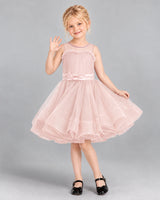 Blush Pink Ball Gown Girls Formal Dress Front