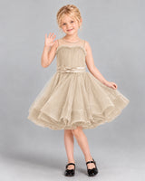 Champagne Ball Gown Girls Formal Dress Front