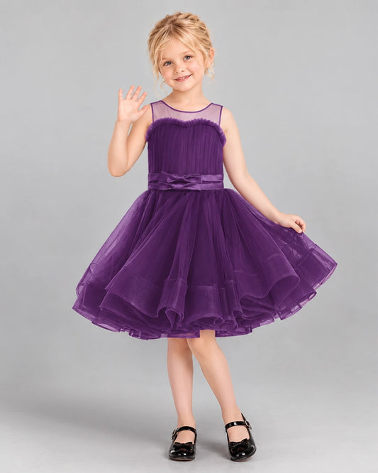 Grape Ball Gown Girls Formal Dress Front