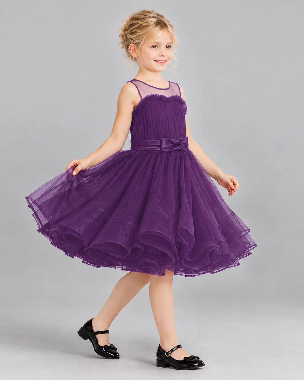 Grape Ball Gown Girls Formal Dress Side [Shared]