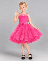 Hot Pink Ball Gown Girls Formal Dress Front