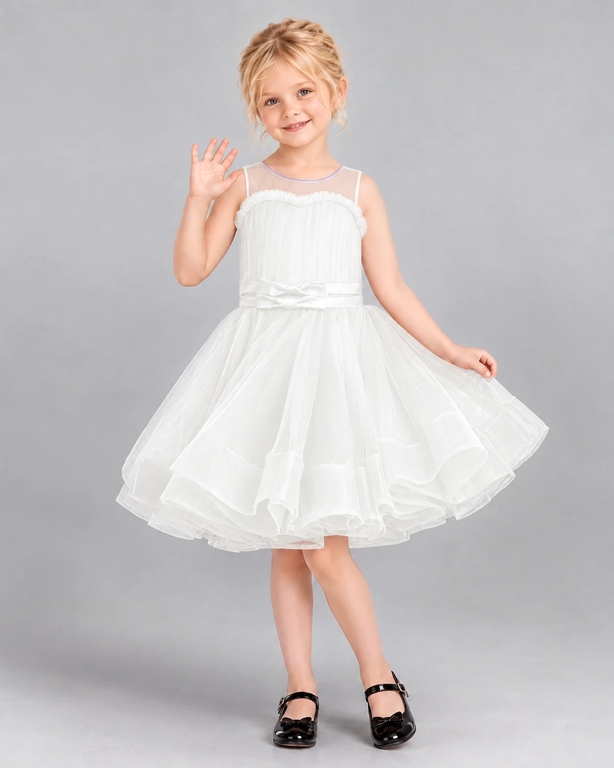 Ivory Ball Gown Girls Formal Dress Front