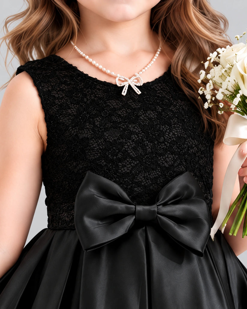 Black A-line Girls Formal Dress Detail [Shared]