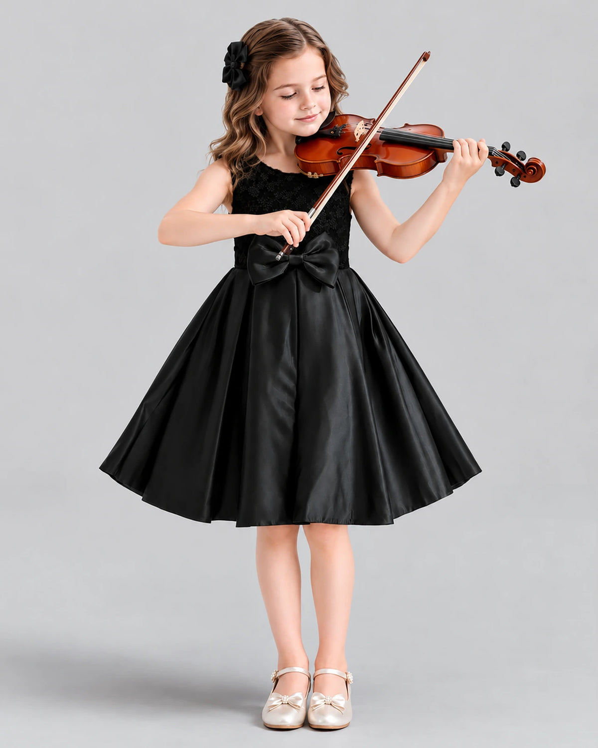Black A-line Girls Formal Dress Pose [Shared]